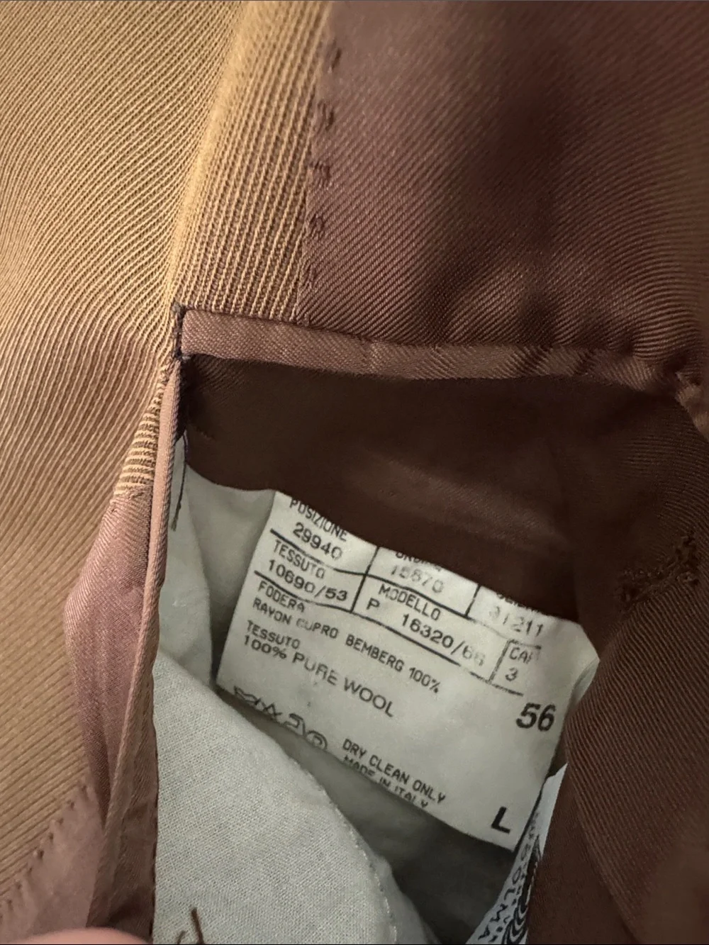 Canali mens 46L brown solid 100% wool 3-button suit jacket EUC